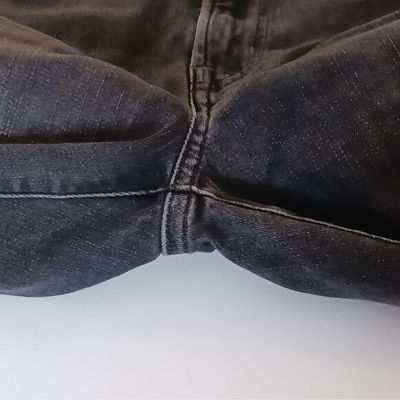 Edwin Pixie Womens Jeans 26 Mid Rise 9" Skinny Weathered Black Denim - Picture 14 of 16